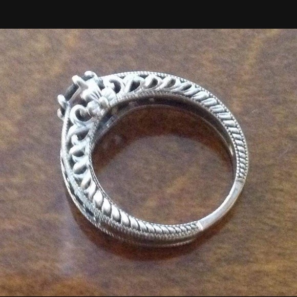 Size 8 Black Diamond Ring - Picture 2 of 3